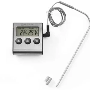 Digital thermometer with timer for steaks