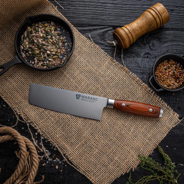 Maranc professional nakiri knife, German steel, 17.6 cm