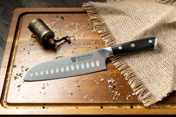 Maranc professional santoku knife, German steel, 18 cm